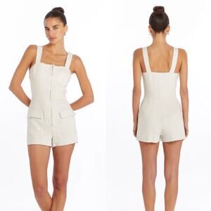 Amanda Uprichard Gage Linen Blend Romper - Large - NWT